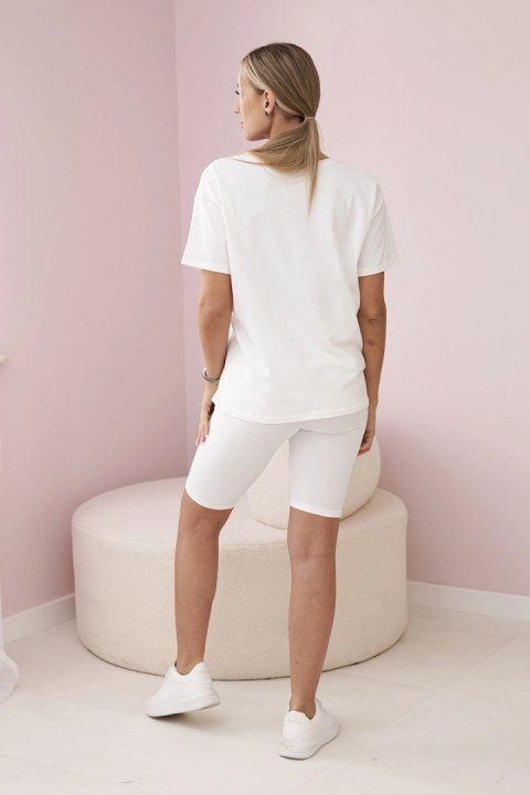 Komplet top+legginsy ecru uniwersalny