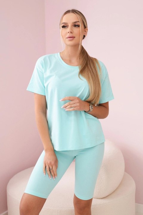 Komplet top+legginsy miętowy uniwersalny