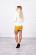 Spódniczka dwuwarstwowa z ekspresem musztardowa S/M