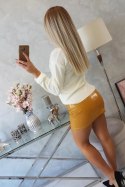 Spódniczka dwuwarstwowa z ekspresem musztardowa S/M