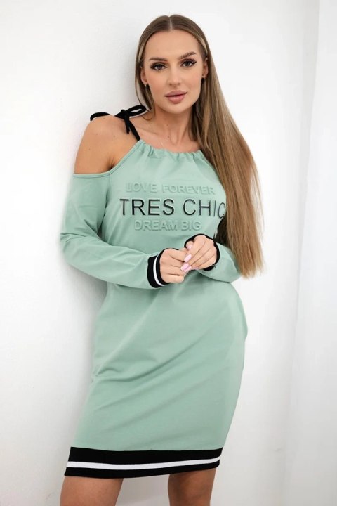 Sukienka Tres Chic ciemny miętowy uniwersalny