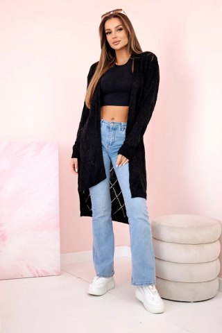 Sweter z geometrycznym wzorem grafitowy uniwersalny