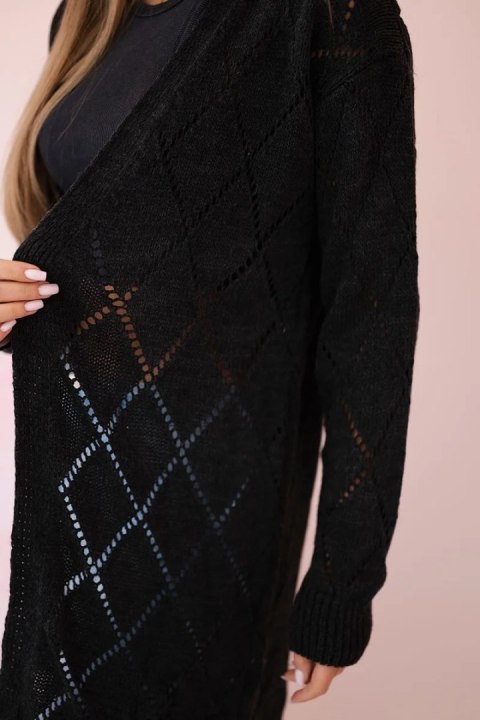 Sweter z geometrycznym wzorem grafitowy uniwersalny