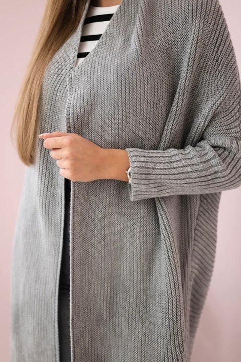 Sweter z rękawami typu nietoperz jasny szary uniwersalny