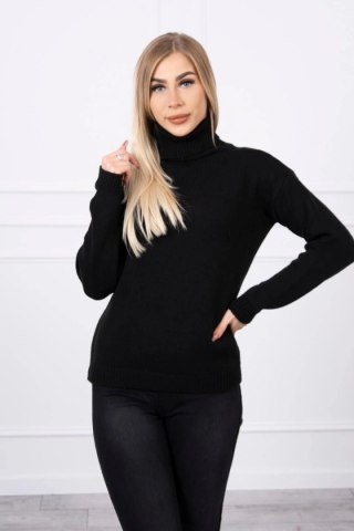 Sweter z wywijanym golfem czarny uniwersalny
