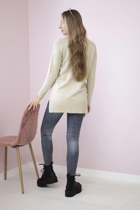 Sweter ze stójką beżowy uniwersalny