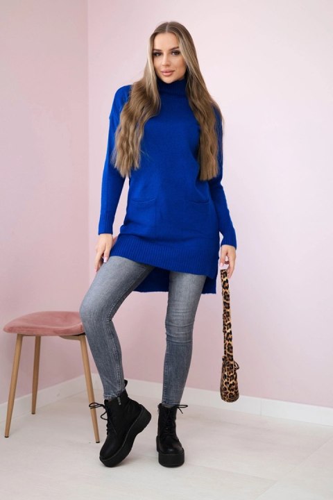 Sweter ze stójką chabrowy uniwersalny