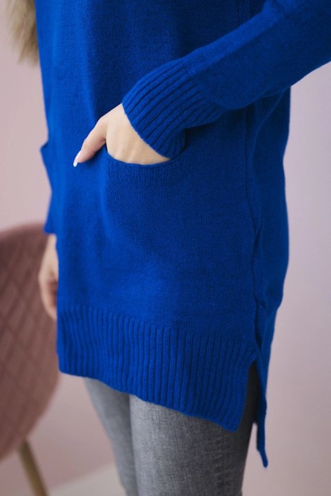 Sweter ze stójką chabrowy uniwersalny