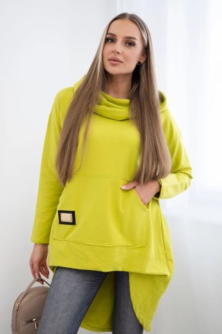 Bluza z długim tyłem i kapturem kiwi uniwersalny