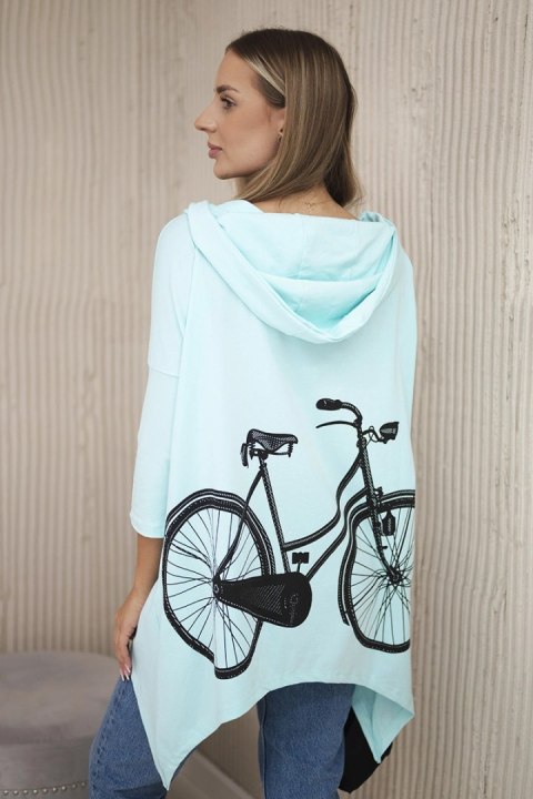 Bluza z nadrukiem roweru miętowa uniwersalny
