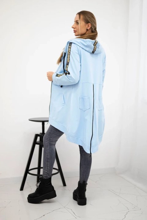 Bluza z suwakiem z tyłu błękitna uniwersalny