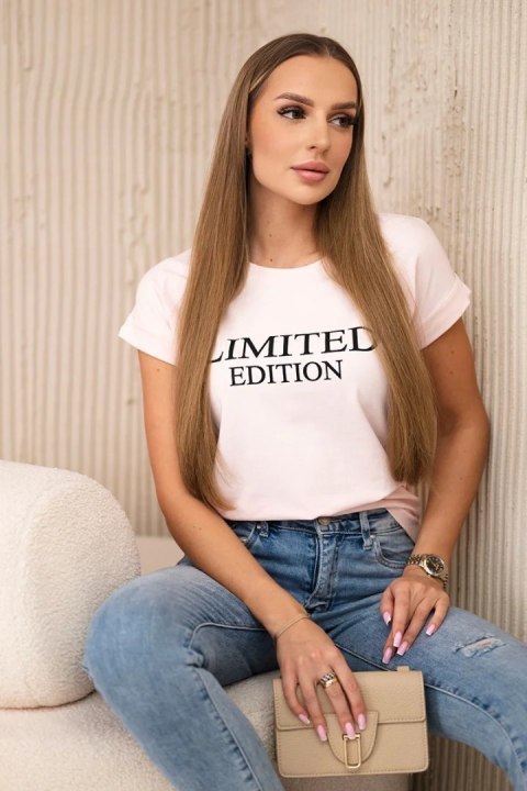 Bluzka Limited edition pudrowy róż+czarny uniwersalny