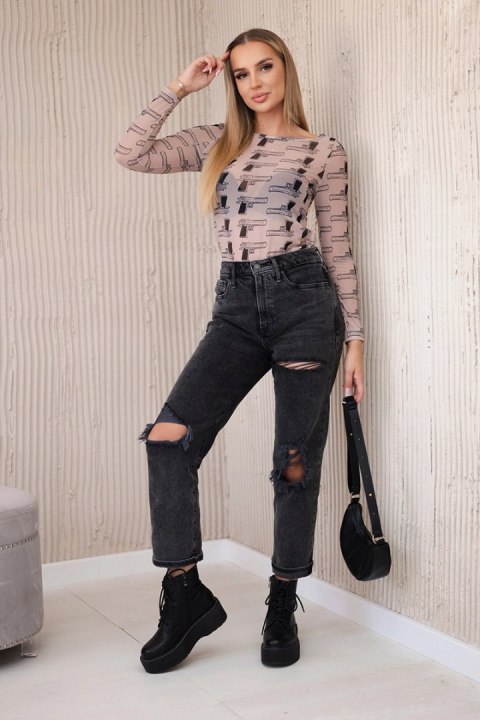 Bluzka body w pistolety beżowa uniwersalny Bluzka body w pistolety beżowa uniwersalny