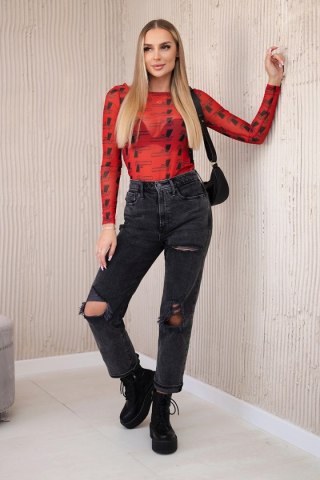 Bluzka body w pistolety czerwona uniwersalny