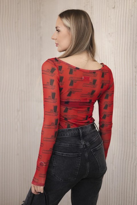 Bluzka body w pistolety czerwona uniwersalny