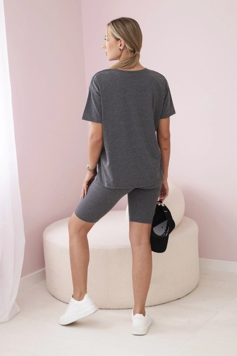 Komplet top+legginsy grafitowy uniwersalny
