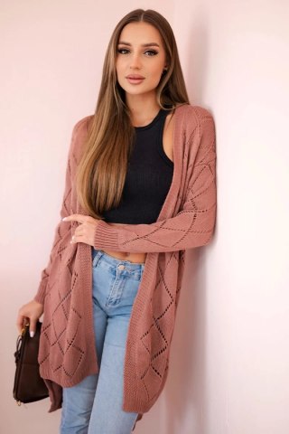 Sweter z geometrycznym wzorem ciemny różowy uniwersalny