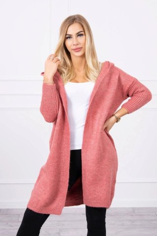 Sweter z kapturem ciemny różowy uniwersalny
