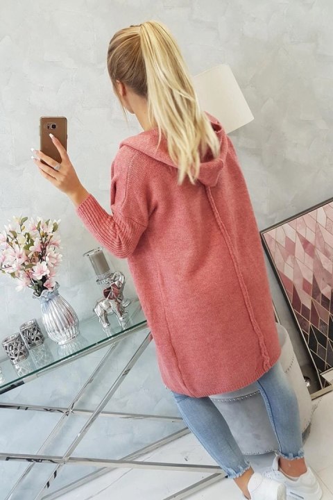 Sweter z kapturem ciemny różowy uniwersalny