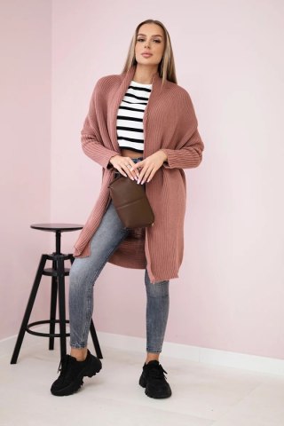Sweter z rękawami typu nietoperz ciemny różowy uniwersalny