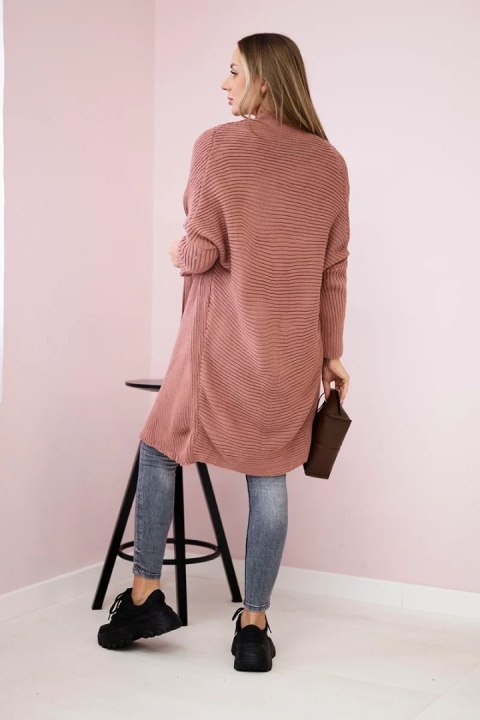 Sweter z rękawami typu nietoperz ciemny różowy uniwersalny