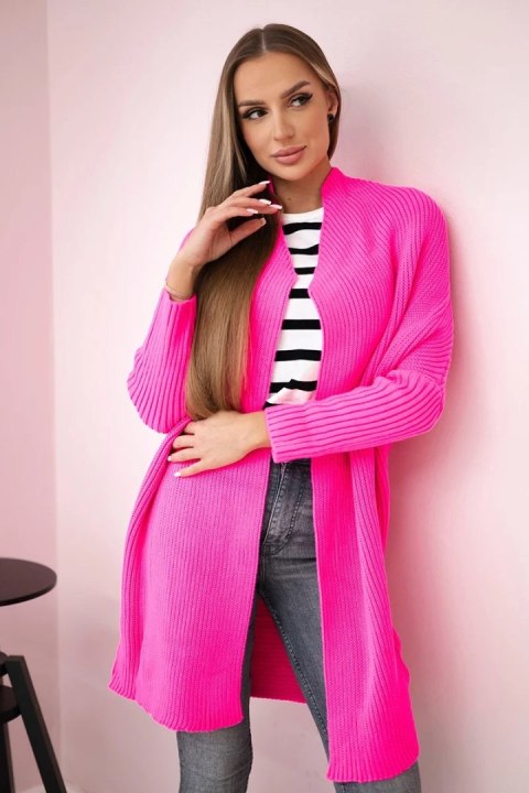 Sweter z rękawami typu nietoperz różowy neon uniwersalny