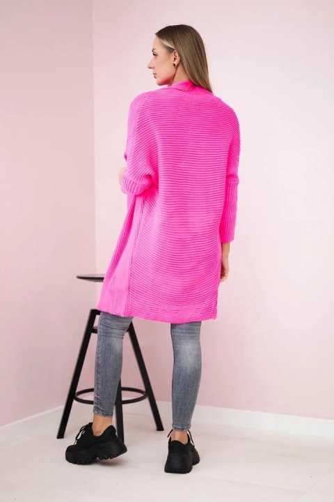 Sweter z rękawami typu nietoperz różowy neon uniwersalny