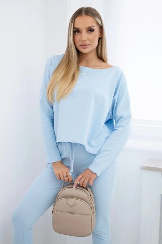 Komplet z bluzką oversize błękitny uniwersalny