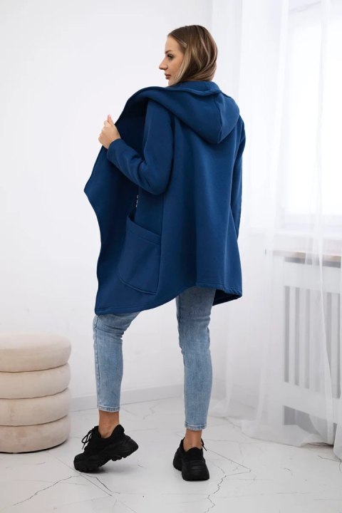 Bluza ocieplana z asymetrycznym suwakiem jeansowa uniwersalny
