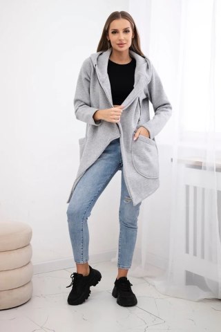 Bluza ocieplana z asymetrycznym suwakiem szara uniwersalny
