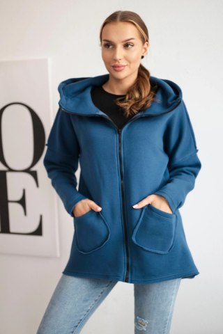 Bluza ocieplana z dłuższym tyłem i kieszeniami jeans uniwersalny