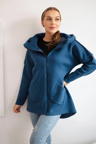 Bluza ocieplana z dłuższym tyłem i kieszeniami jeans uniwersalny