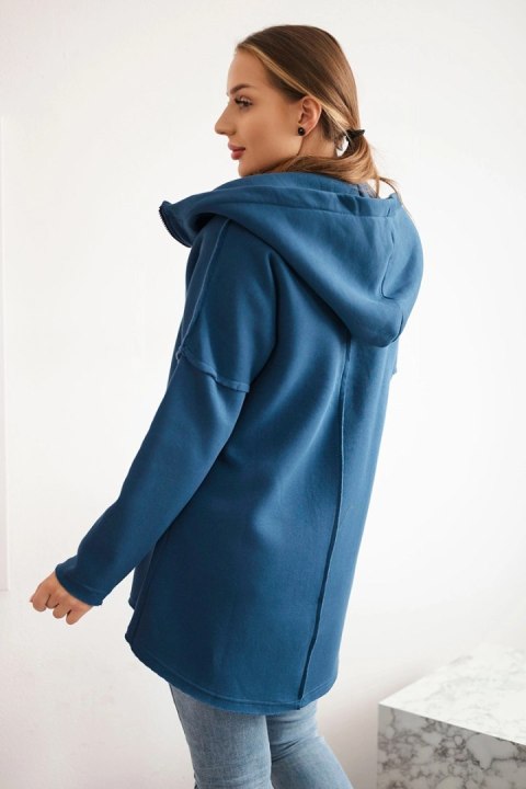 Bluza ocieplana z dłuższym tyłem i kieszeniami jeans uniwersalny