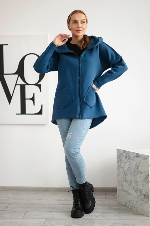 Bluza ocieplana z dłuższym tyłem i kieszeniami jeans uniwersalny