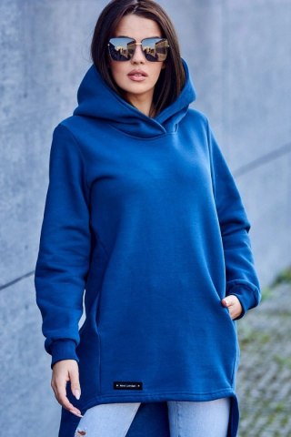 Bluza ocieplana z dłuższym tyłem jeansowa uniwersalny