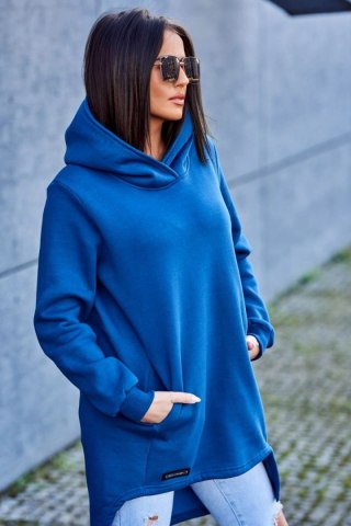 Bluza ocieplana z dłuższym tyłem jeansowa uniwersalny