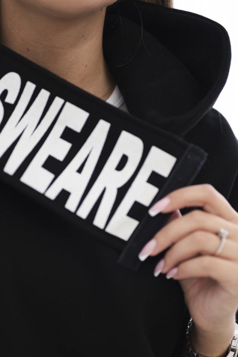 Bluza ocieplana z kapturem czarna uniwersalny