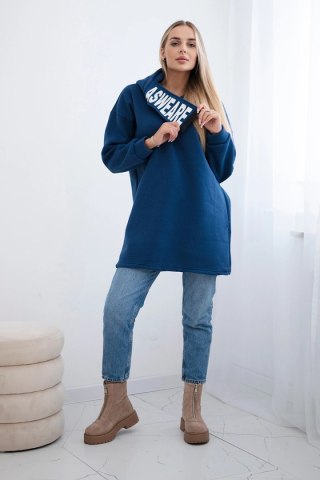 Bluza ocieplana z kapturem jeansowy uniwersalny