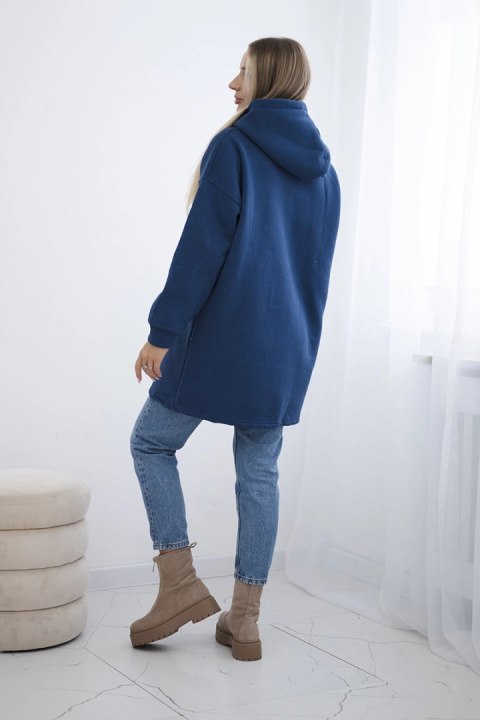 Bluza ocieplana z kapturem jeansowy uniwersalny