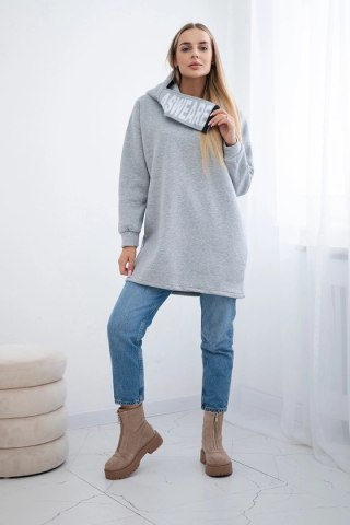 Bluza ocieplana z kapturem szara uniwersalny