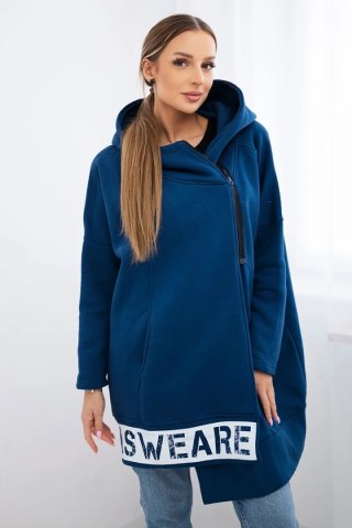 Bluza ocieplana z suwakiem jeansowa uniwersalny