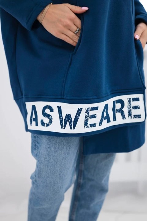 Bluza ocieplana z suwakiem jeansowa uniwersalny