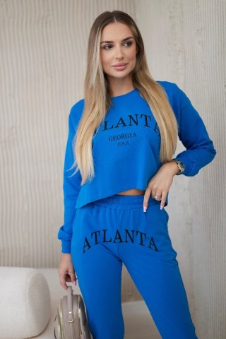 Komplet z nadrukiem Atlanta chabrowy uniwersalny