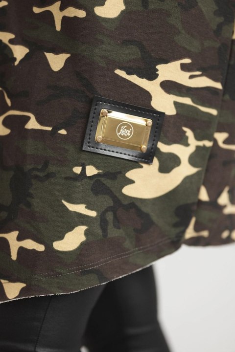 Narzutka z napisami khaki+beżowy uniwersalny