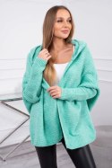Sweter z kapturem i rękawami typu nietoperz jasno zielony uniwersalny