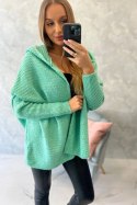 Sweter z kapturem i rękawami typu nietoperz jasno zielony uniwersalny