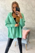 Sweter z kapturem i rękawami typu nietoperz jasno zielony uniwersalny
