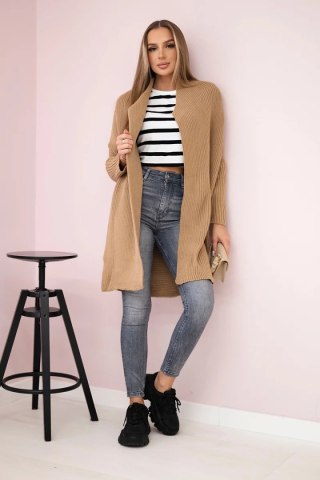 Sweter z rękawami typu nietoperz camelowy uniwersalny