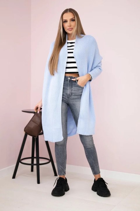 Sweter z rękawami typu nietoperz niebieski uniwersalny