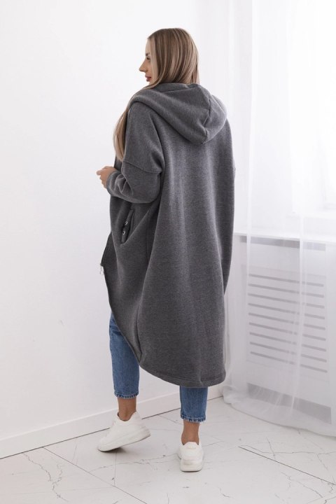 Bluza ocieplana długa grafit melanż uniwersalny